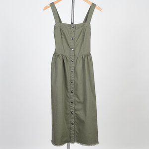 Mo: Vint Denim Jumper Skirt In Olive Size US S